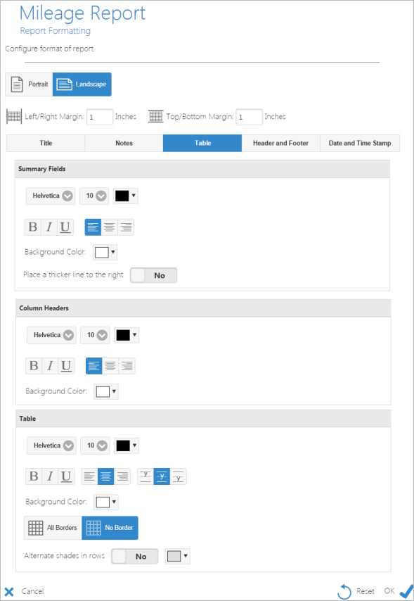Formatting the table Formatting the table
